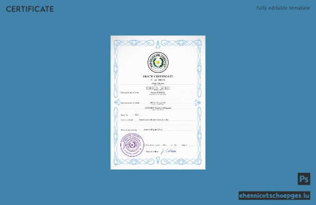 Paraguay: Beispiel-PSD-Datei für Sterbeurkunden